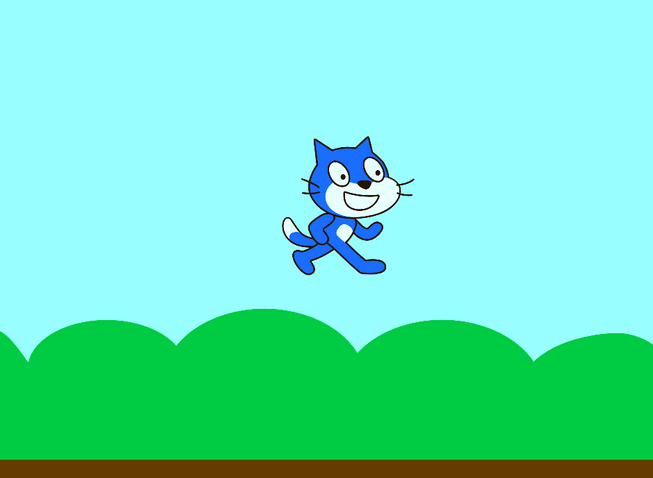 Screenshot of Scratch project - cat jumping